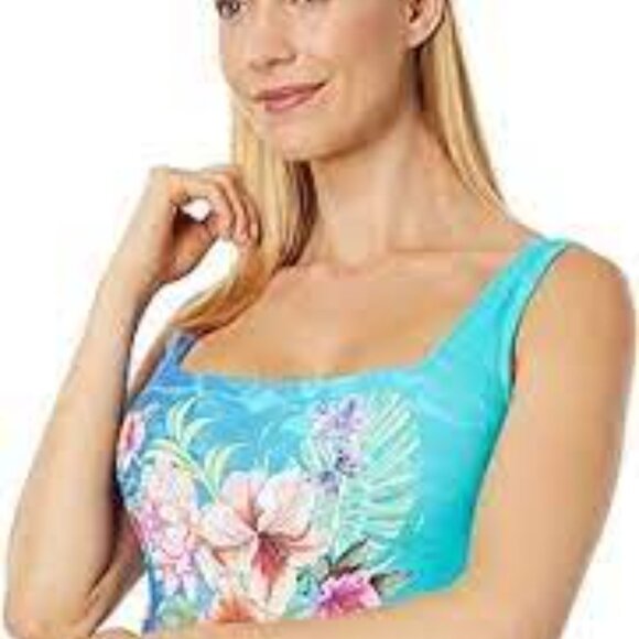 NWT  Johnny Was PLUS Water Tropic Square Neck One Piece Swimsuit - 1X 2X 3X 2XL - Picture 5 of 5